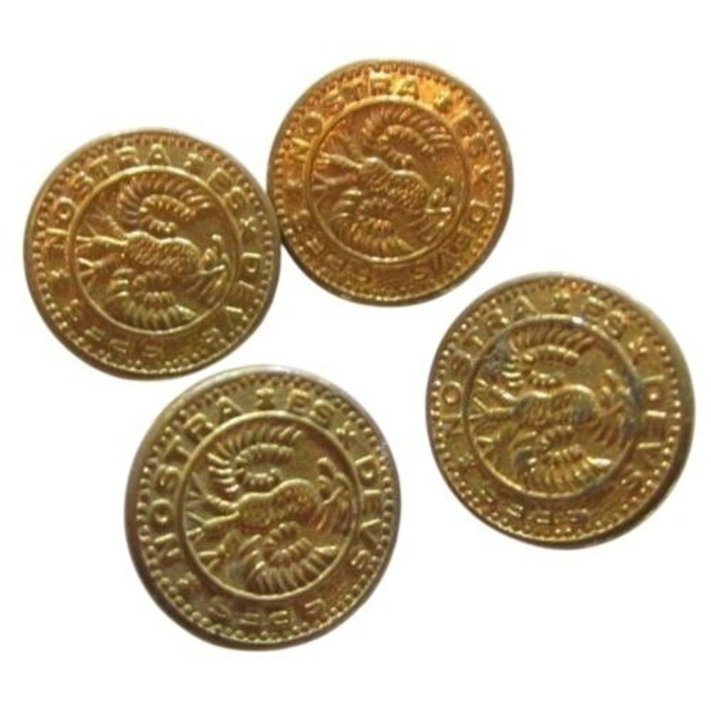 Vintage Or Antique‎ 14mm "Nostra Es Devs Spes" Eagle Metal Button Lot Of 4